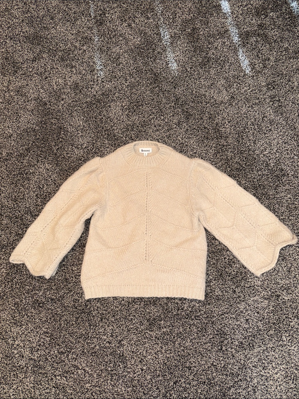 Textured Cream Crewneck Sweater by ASTR the Label
